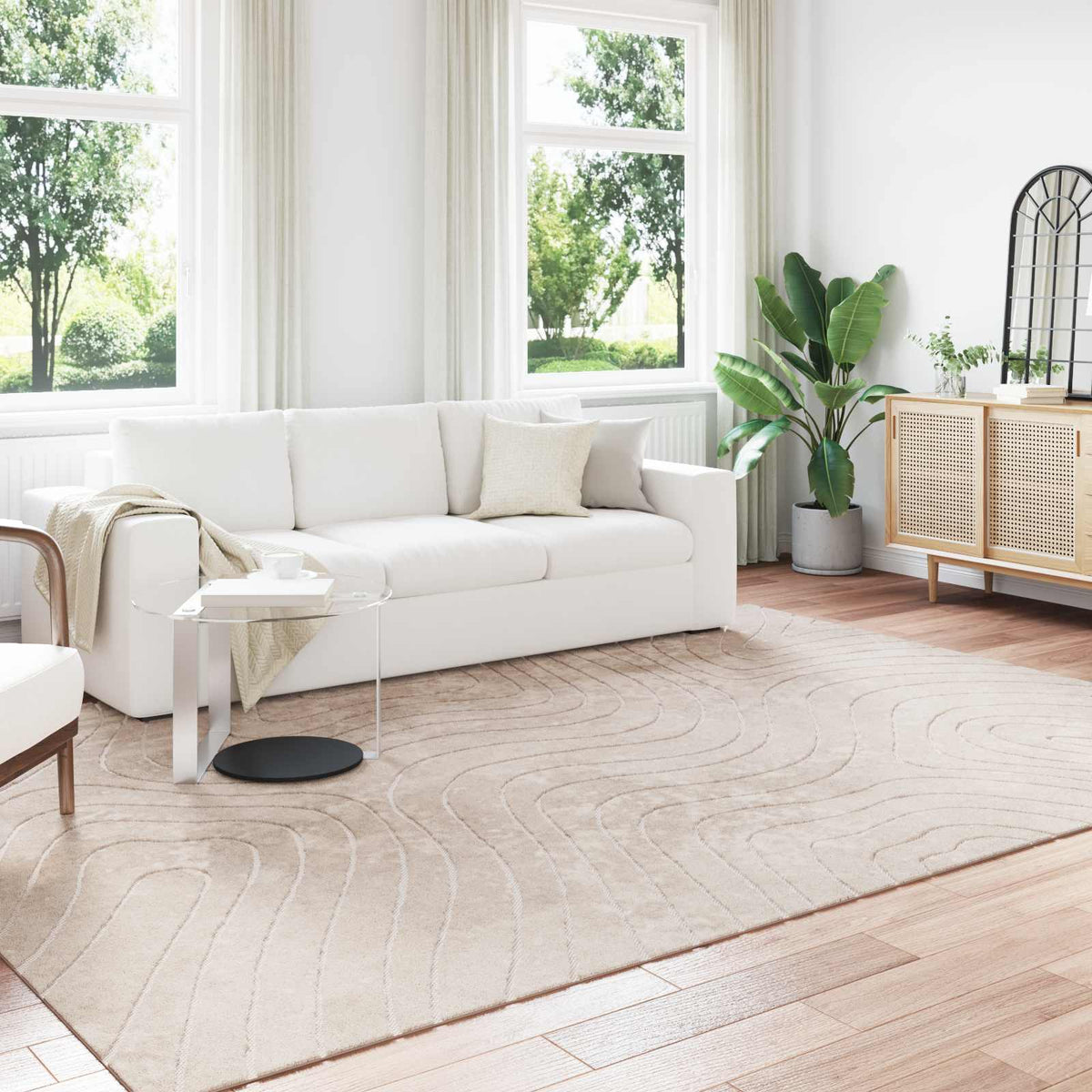 Innen- und Außenteppich PALMERAS Beige 240 x 340 cm Polyester