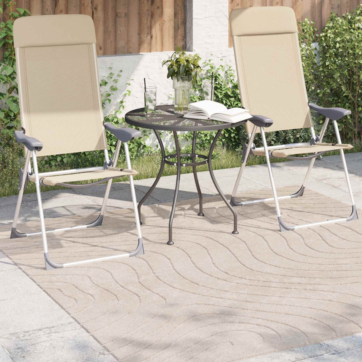 Innen- und Außenteppich PALMERAS Beige 200 x 200 cm Polyester