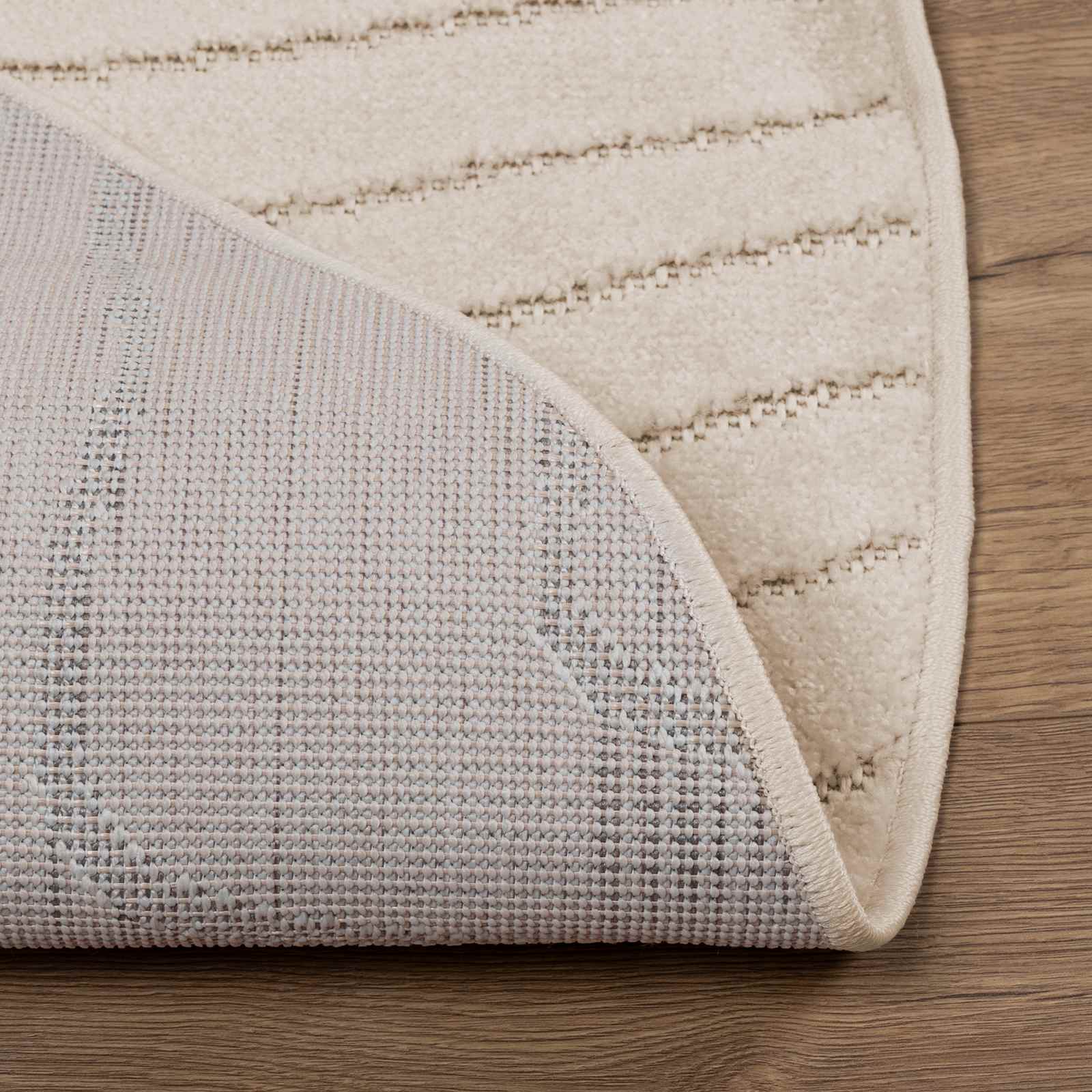 Innen- und Außenteppich PALMERAS Beige Ø 120 CM Polyester