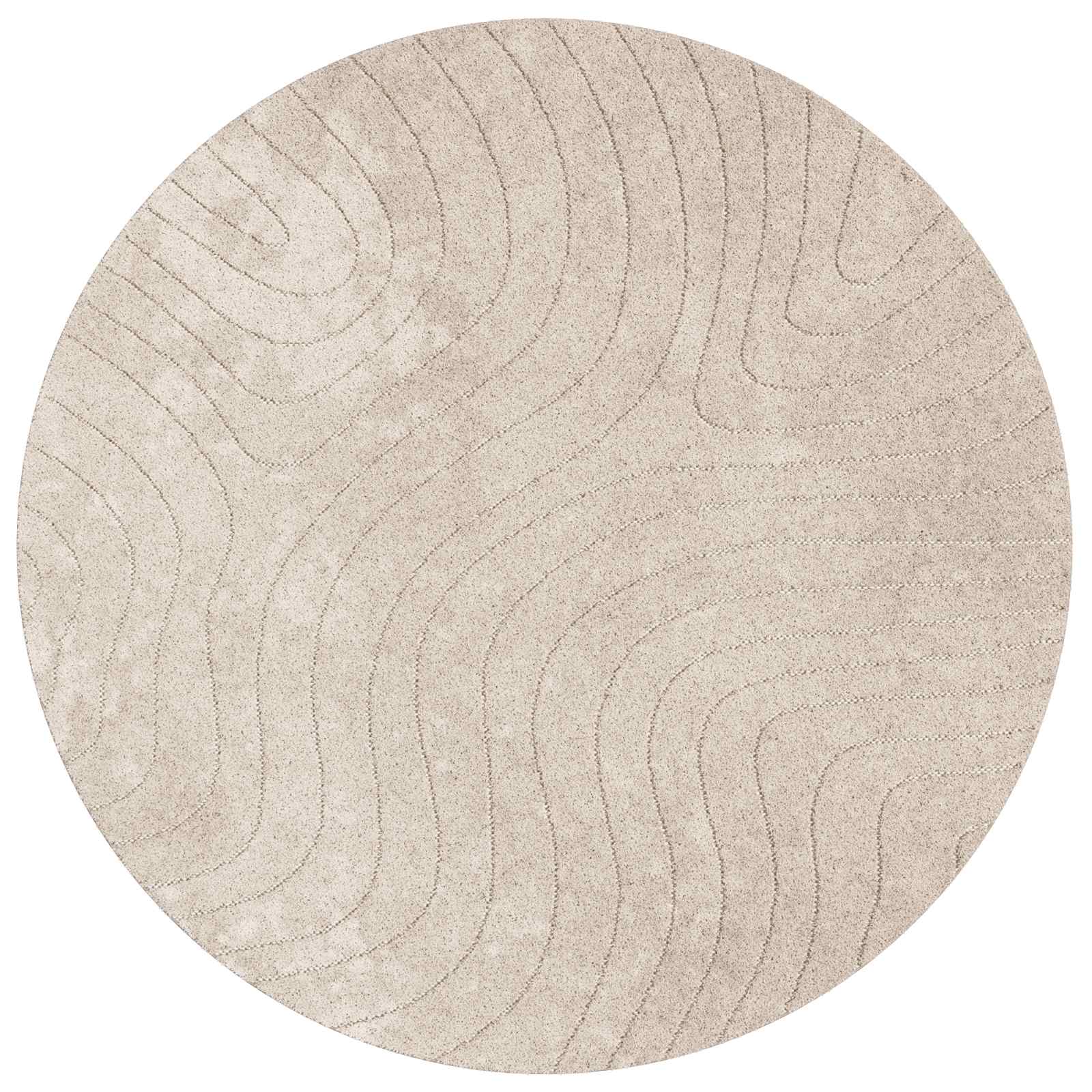 Innen- und Außenteppich PALMERAS Beige Ø 120 CM Polyester