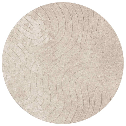 Innen- und Außenteppich PALMERAS Beige Ø 120 CM Polyester