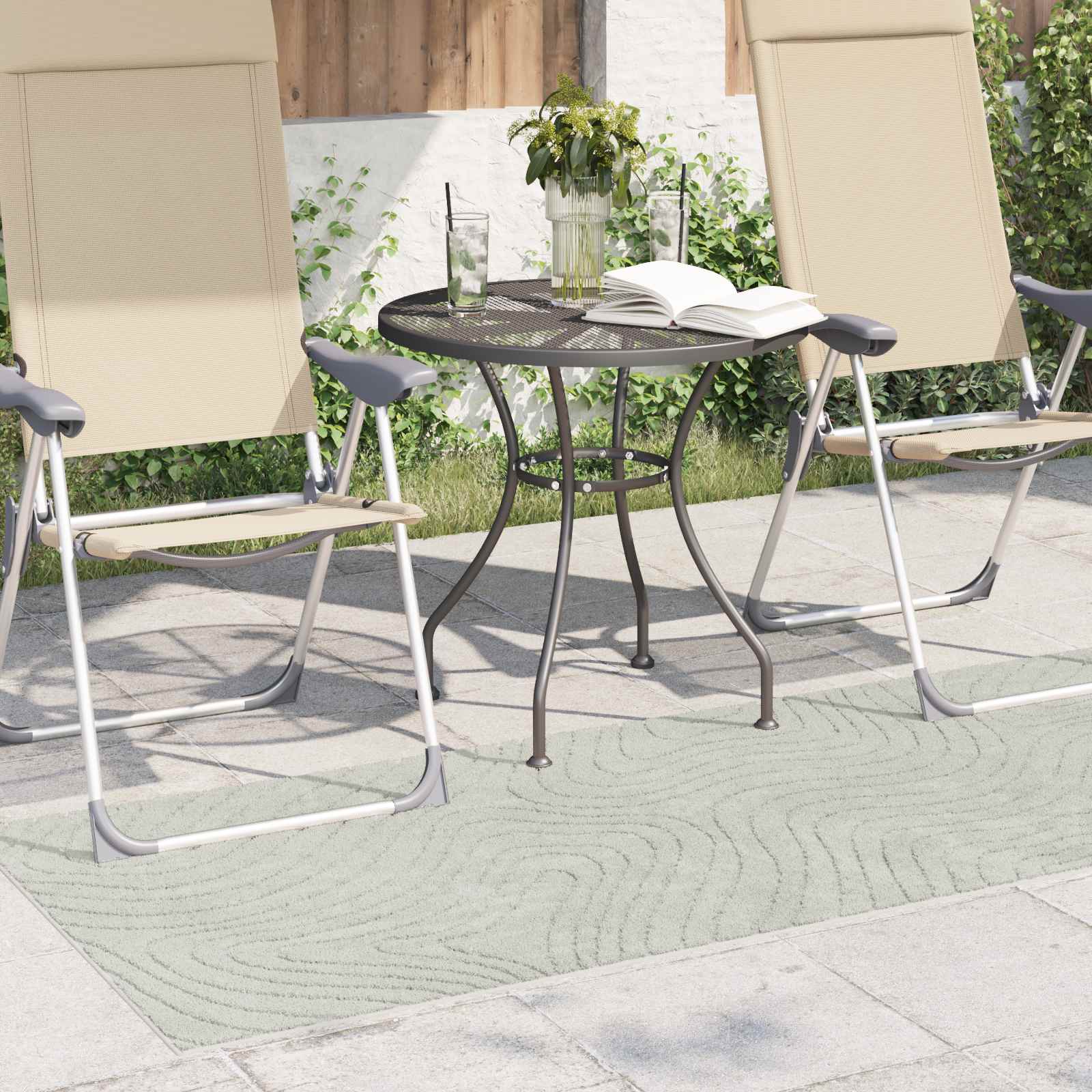 Innen- und Außenteppich PALMERAS Grün 80 x 150 cm Polyester