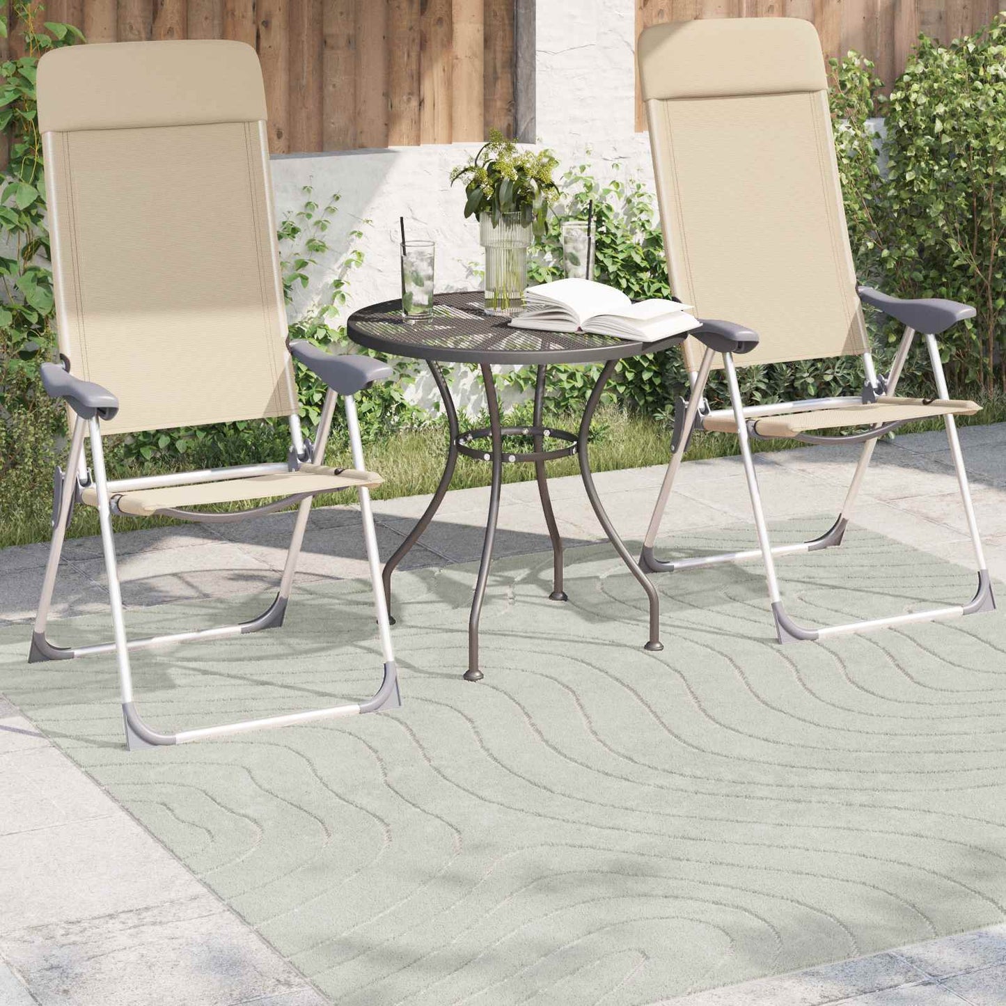 Innen- und Außenteppich PALMERAS Grün 120 x 120 cm Polyester