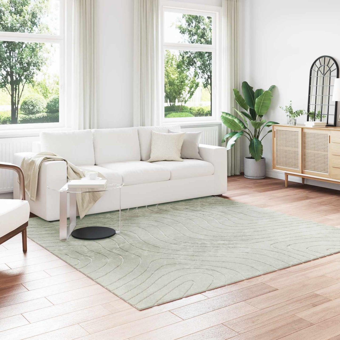 Innen- und Außenteppich PALMERAS Grün 240 x 240 cm Polyester