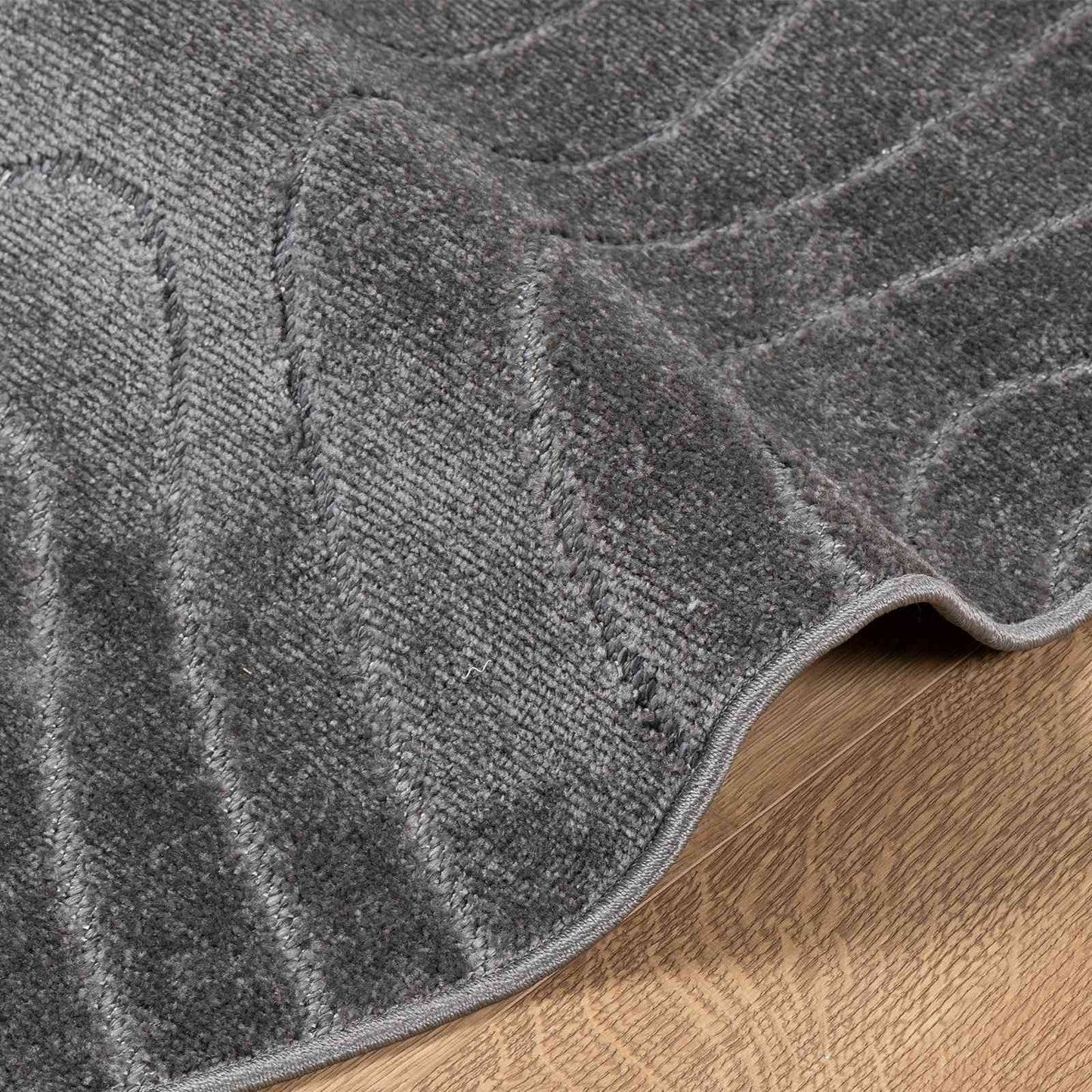 Innen- und Außenteppich PALMERAS Anthrazit Ø 160 CM Polyester