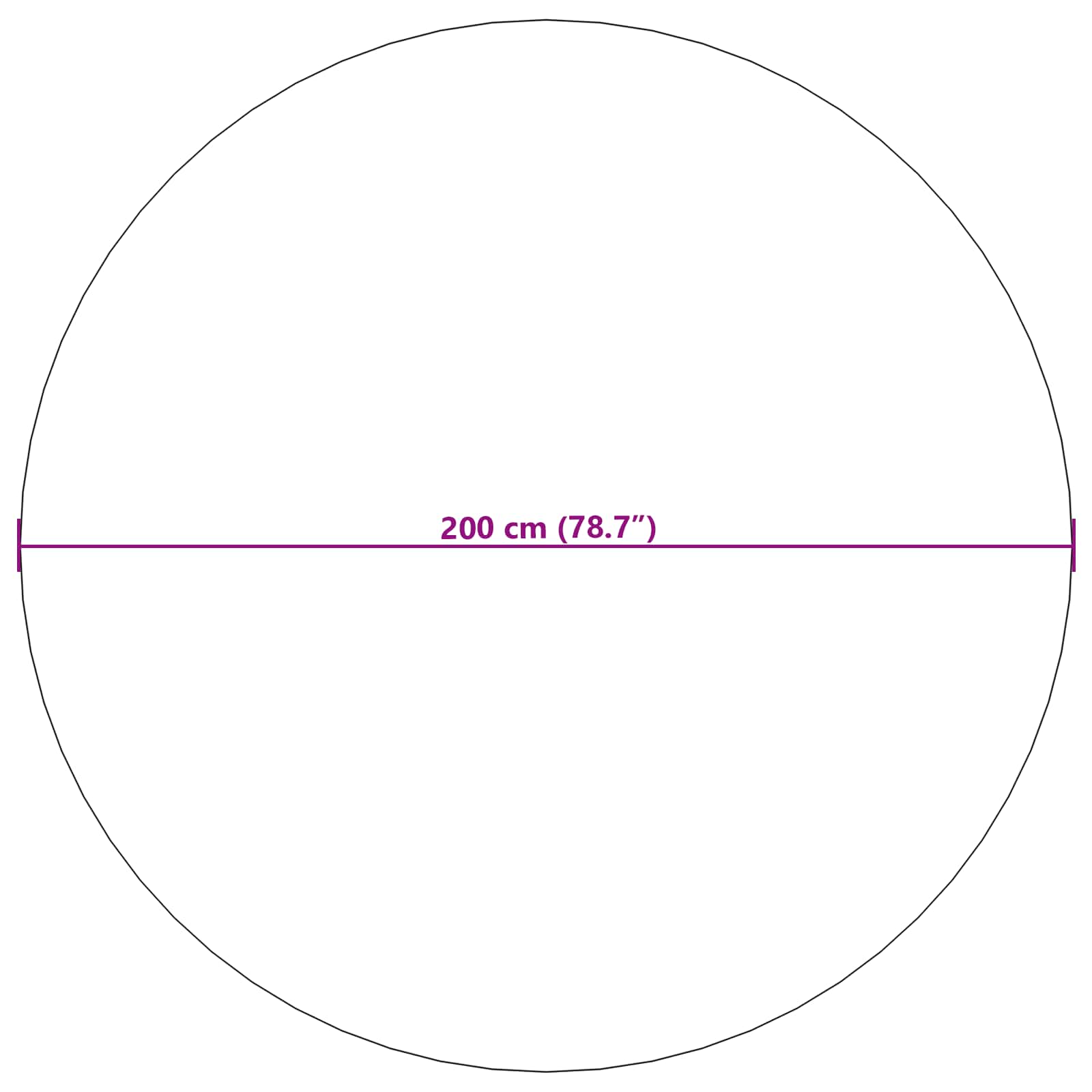 Innen- und Außenteppich PALMERAS Anthrazit Ø 200 CM Polyester