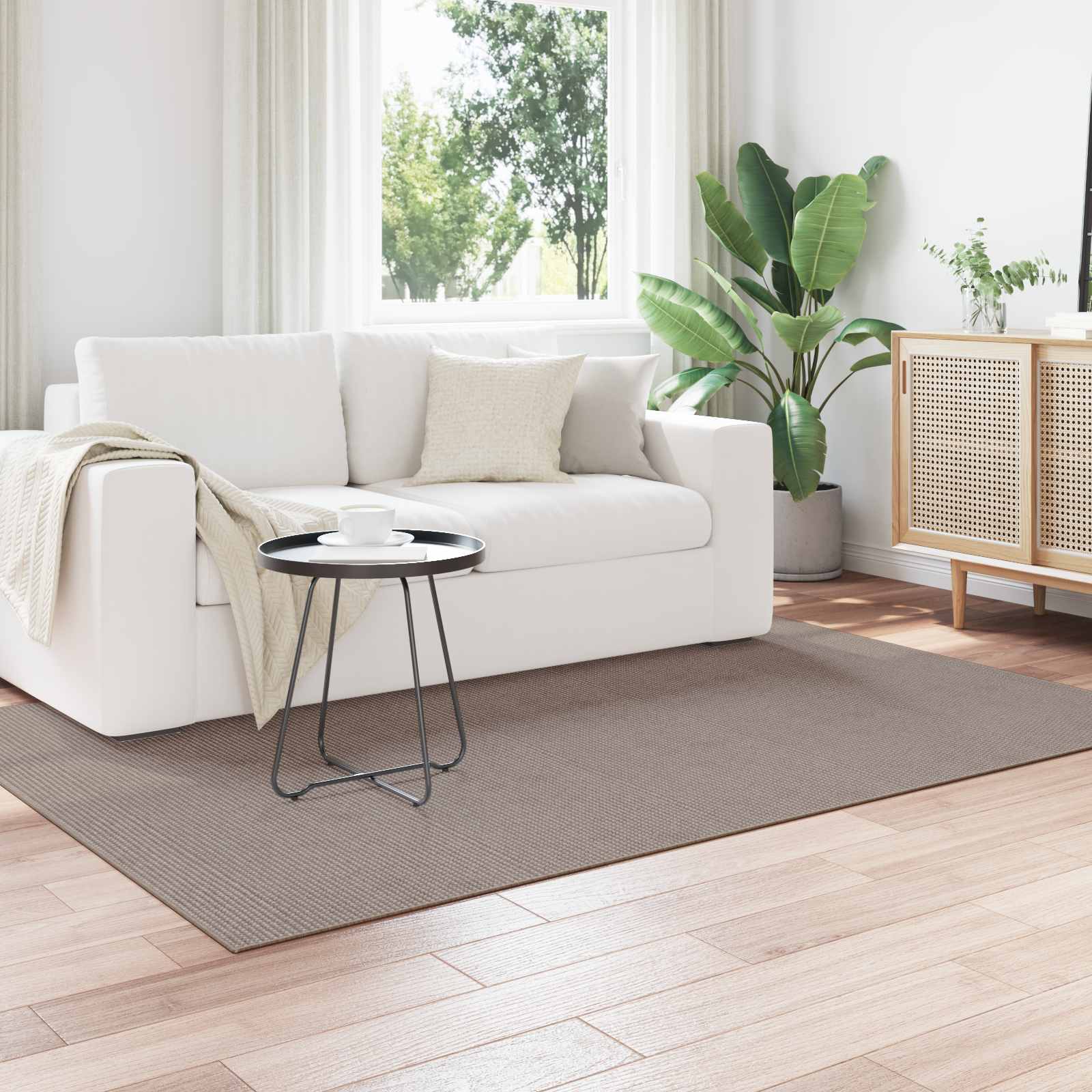 Innenteppich LUGO Creme und Taupe 200 x 140 cm Polyester