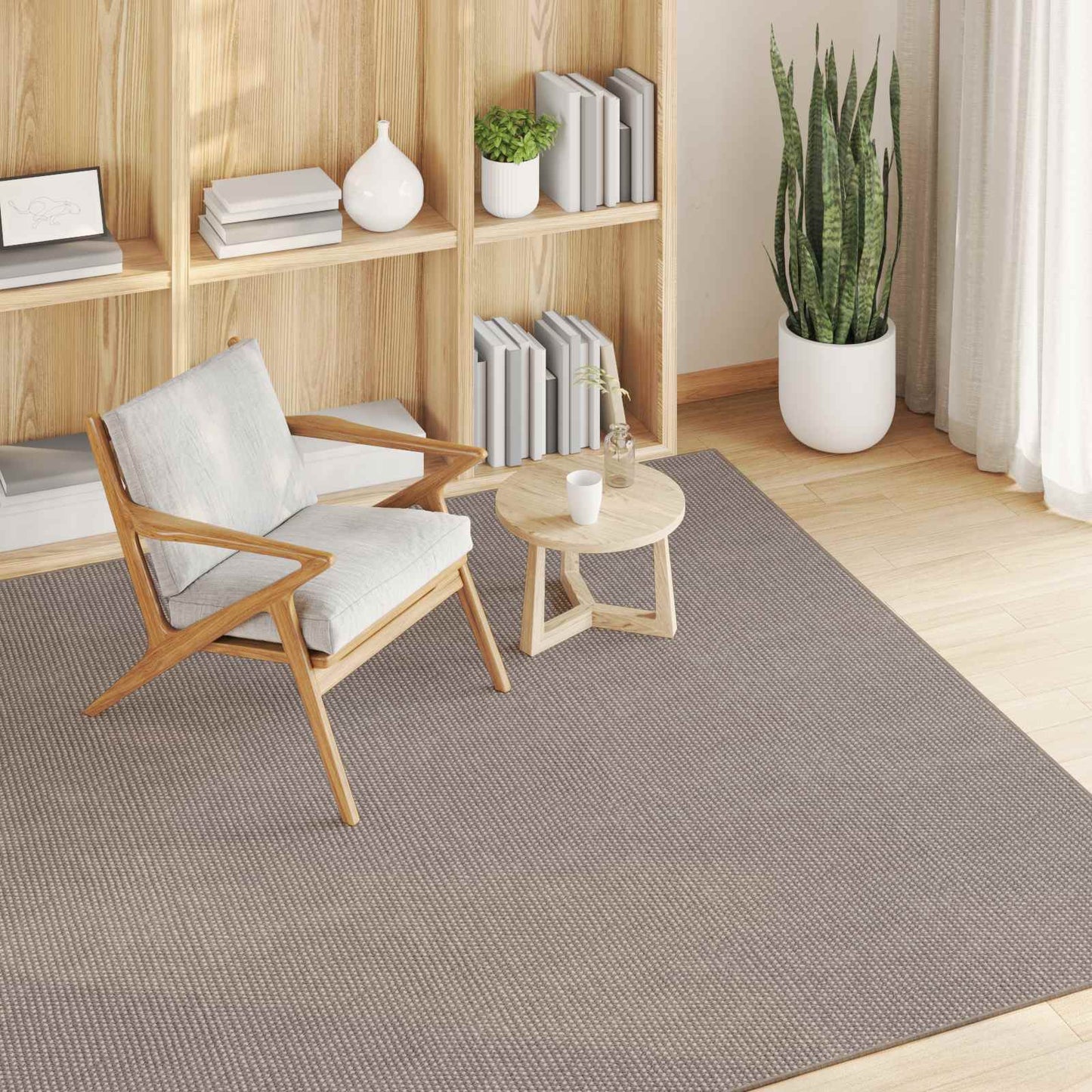 Innenteppich LUGO Creme und Taupe 200 x 200 cm Polyester