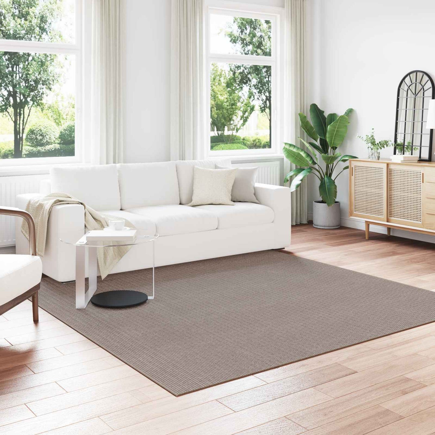 Innenteppich LUGO Creme und Taupe 240 x 240 cm Polyester