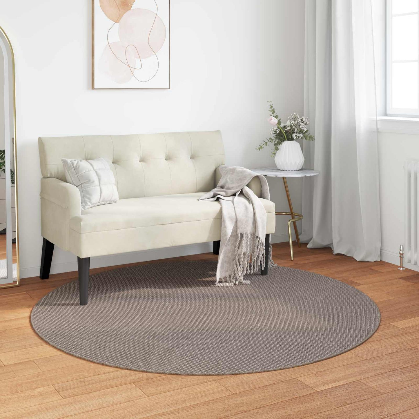 Innenteppich LUGO Creme und Taupe Ø 160 CM Polyester