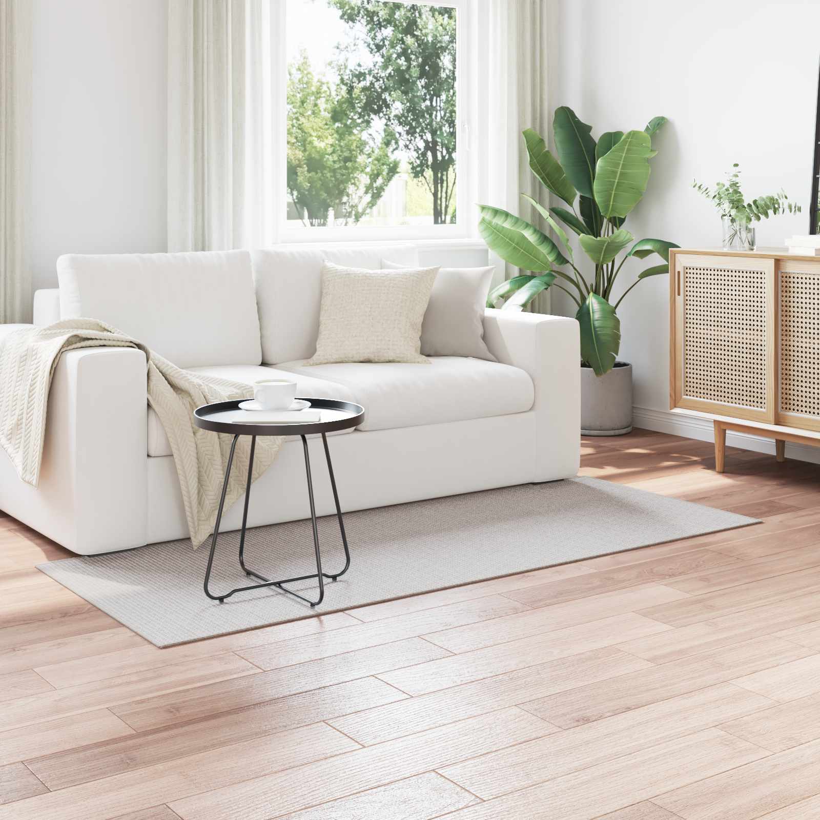 Innenteppich LUGO Creme und Grau 80 x 200 cm Polyester