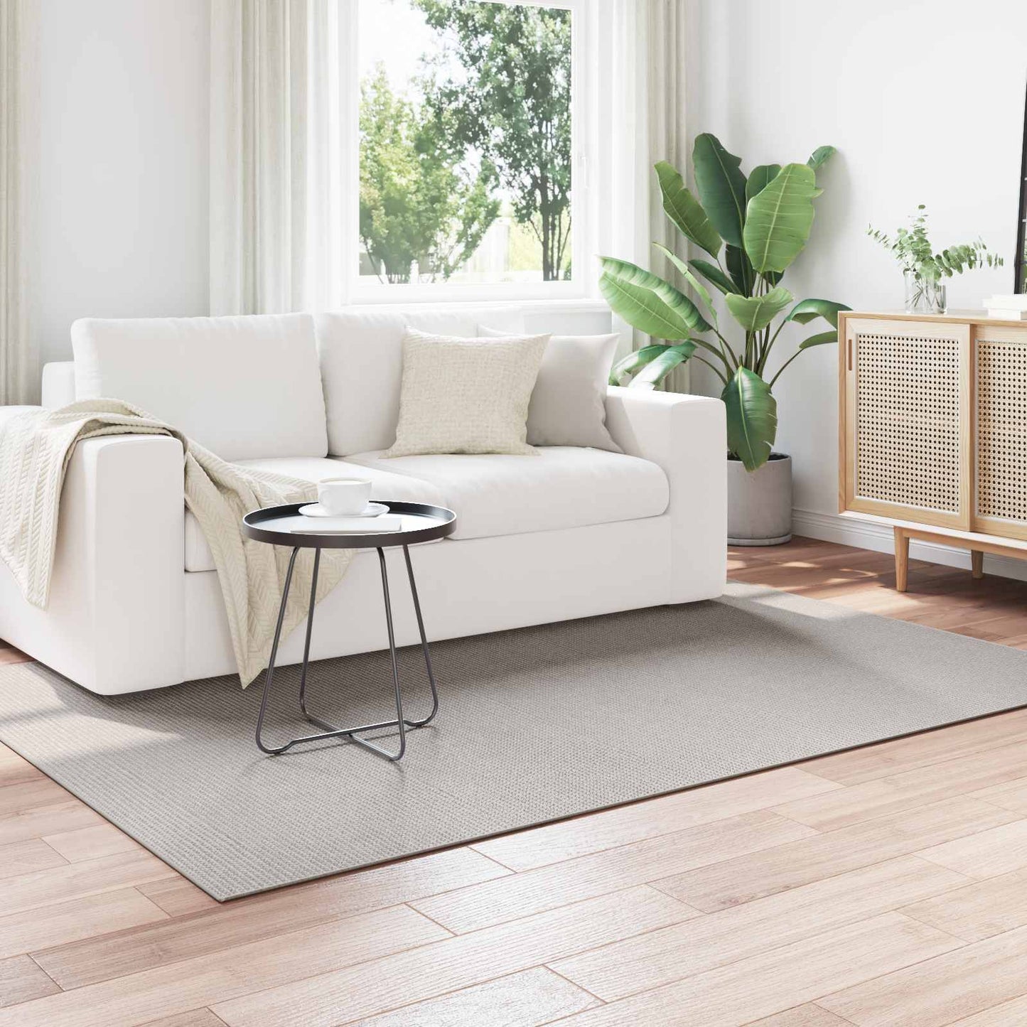 Innenteppich LUGO Creme und Grau 120 x 170 cm Polyester