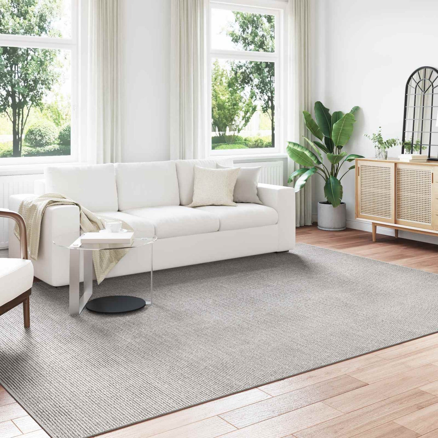 Innenteppich LUGO Creme und Grau 280 x 200 cm Polyester
