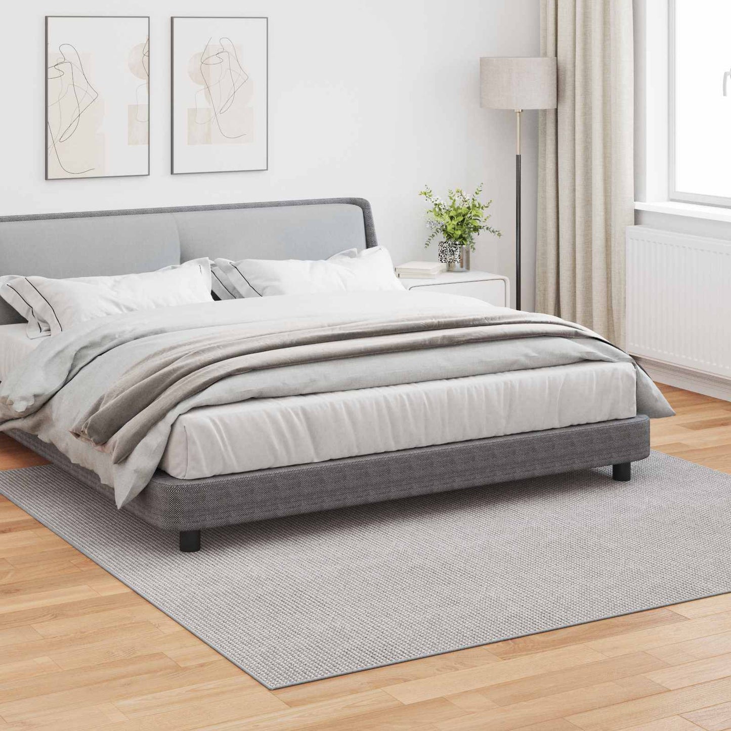 Innenteppich LUGO Creme und Grau 240 x 240 cm Polyester