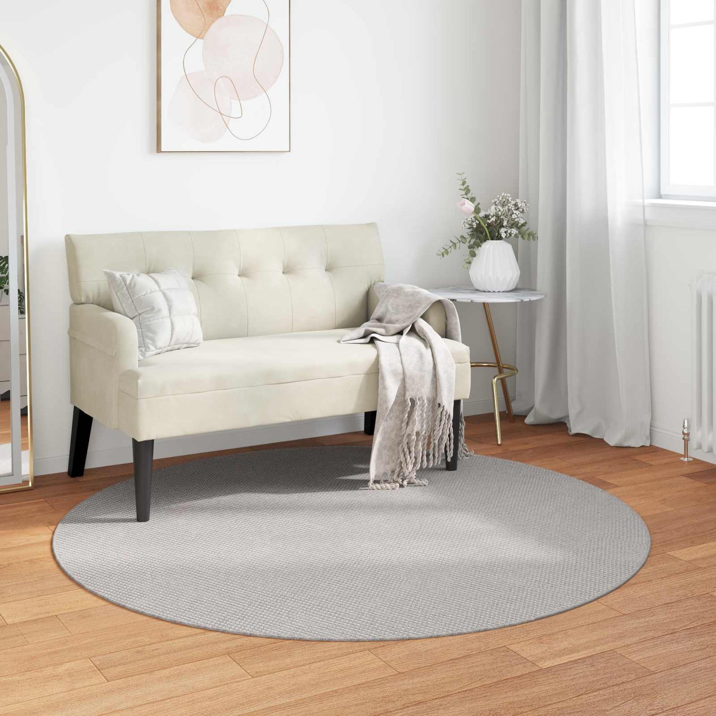Innenteppich LUGO Creme und Grau Ø 200 CM Polyester