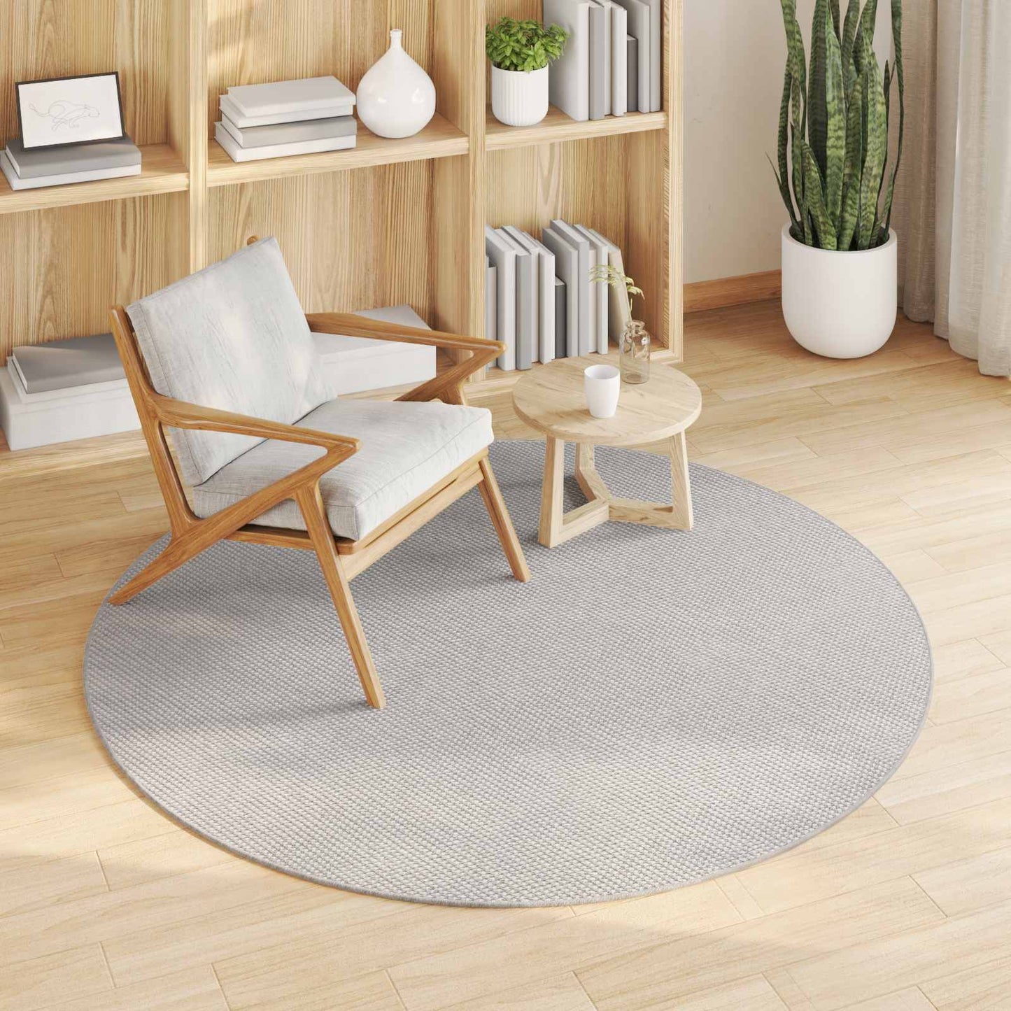 Innenteppich LUGO Creme und Grau Ø 200 CM Polyester