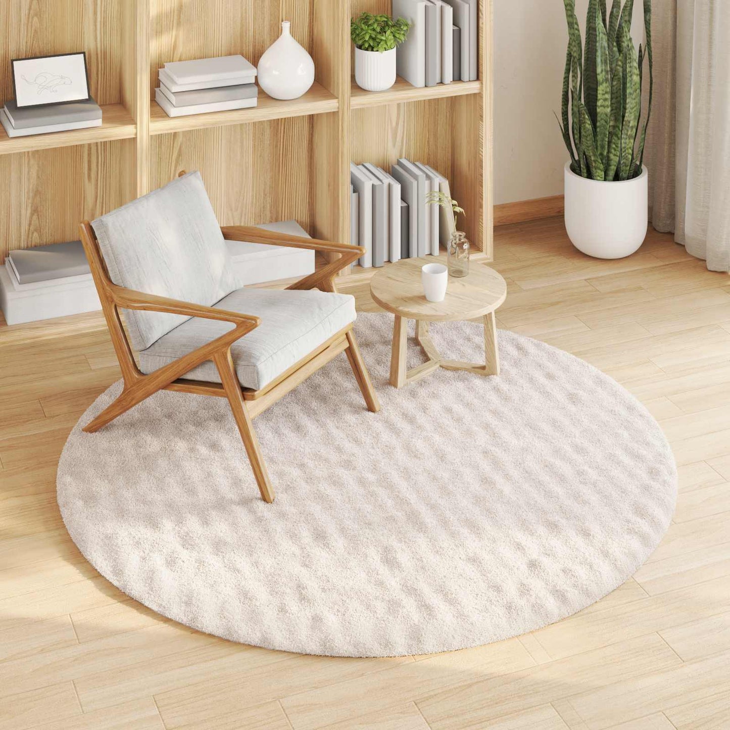 Bereichsteppiche Rund SIROLO Beige Ø 200 CM Polyester