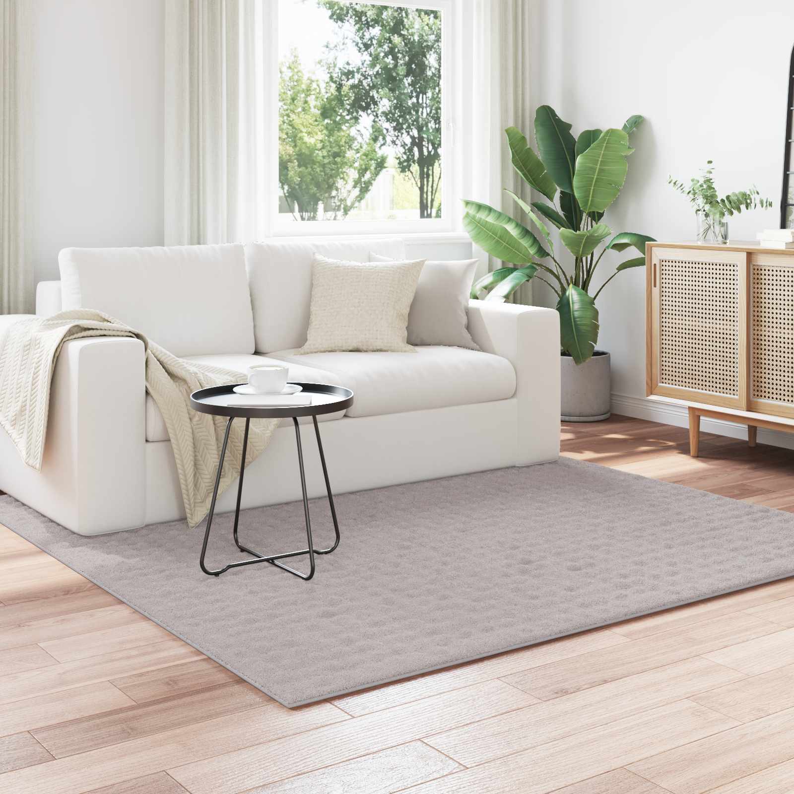 Bereichsteppiche Quadratisch SIROLO Sand 200 x 200 cm Polyester