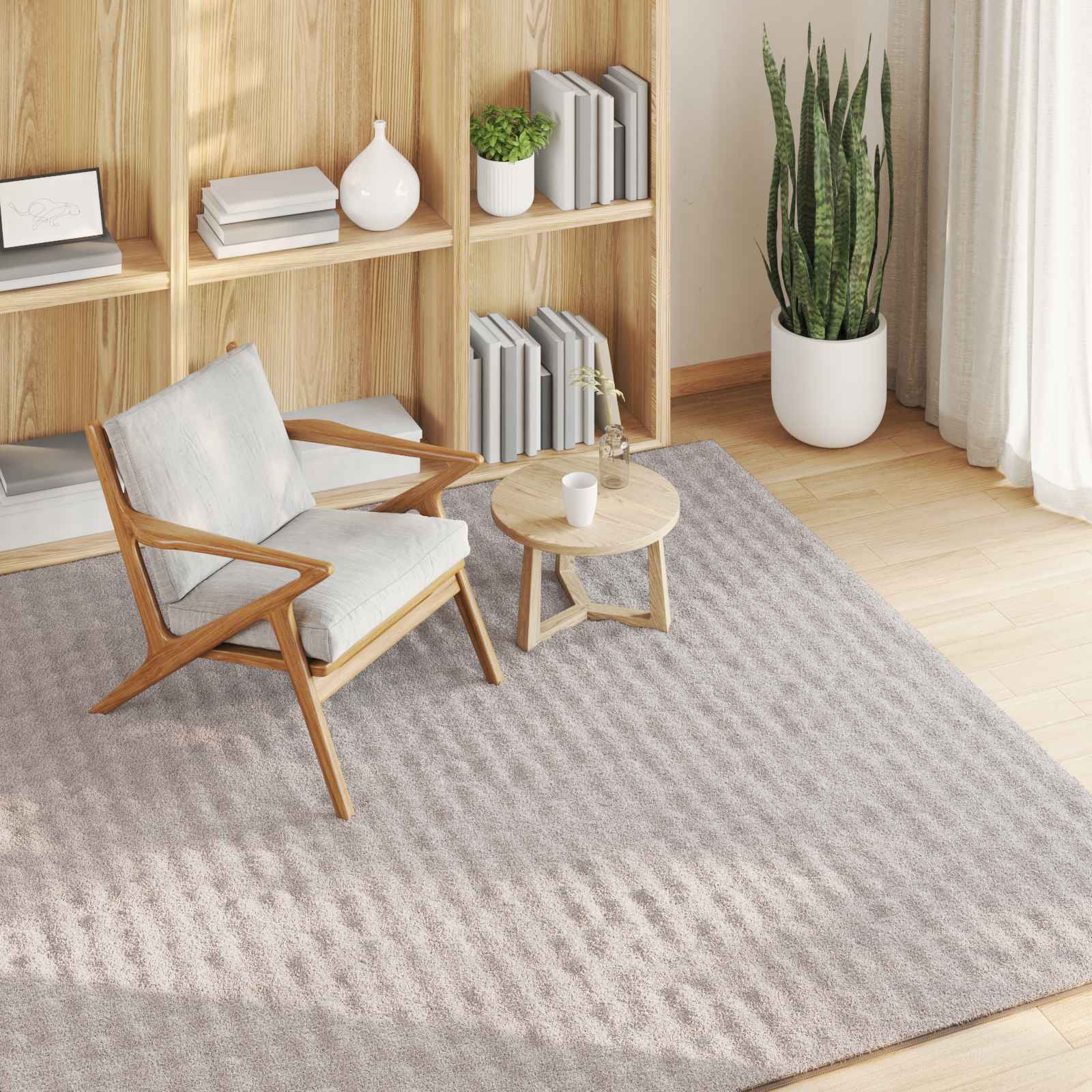 Bereichsteppiche Quadratisch SIROLO Sand 200 x 200 cm Polyester