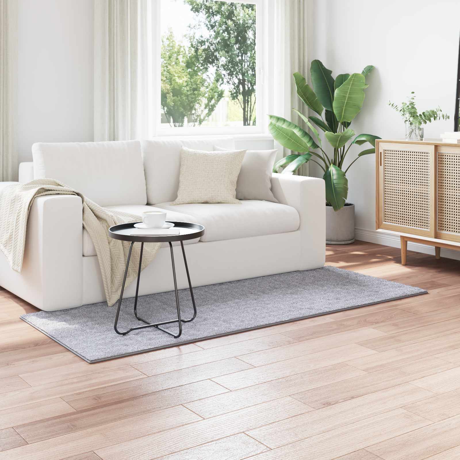 Bereichsteppiche Rechtwinklig SIROLO Grau 150 x 80 cm Polyester