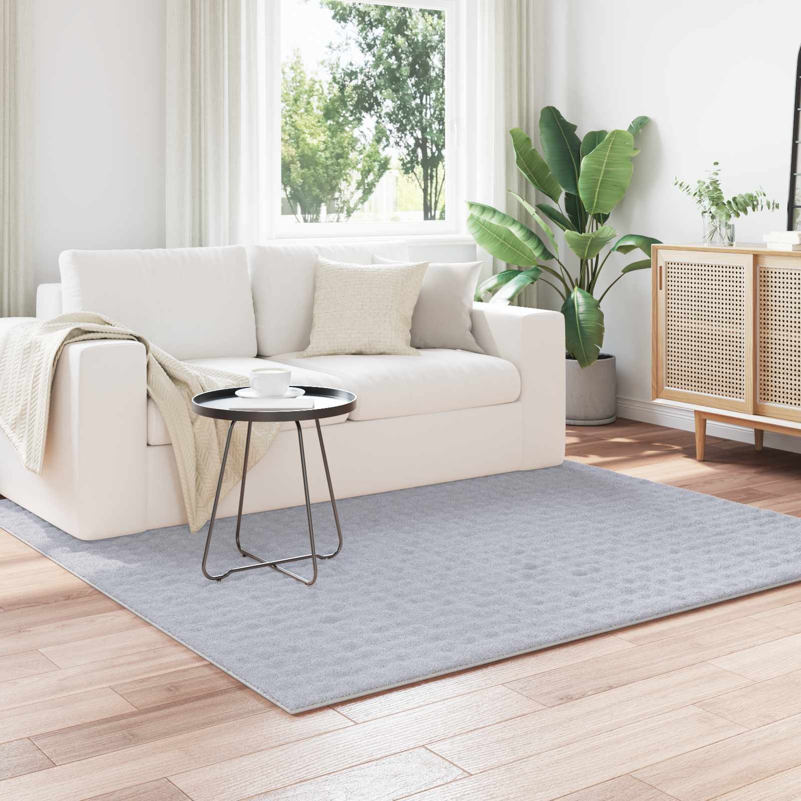 Bereichsteppiche Quadratisch SIROLO Grau 120 x 120 cm Polyester