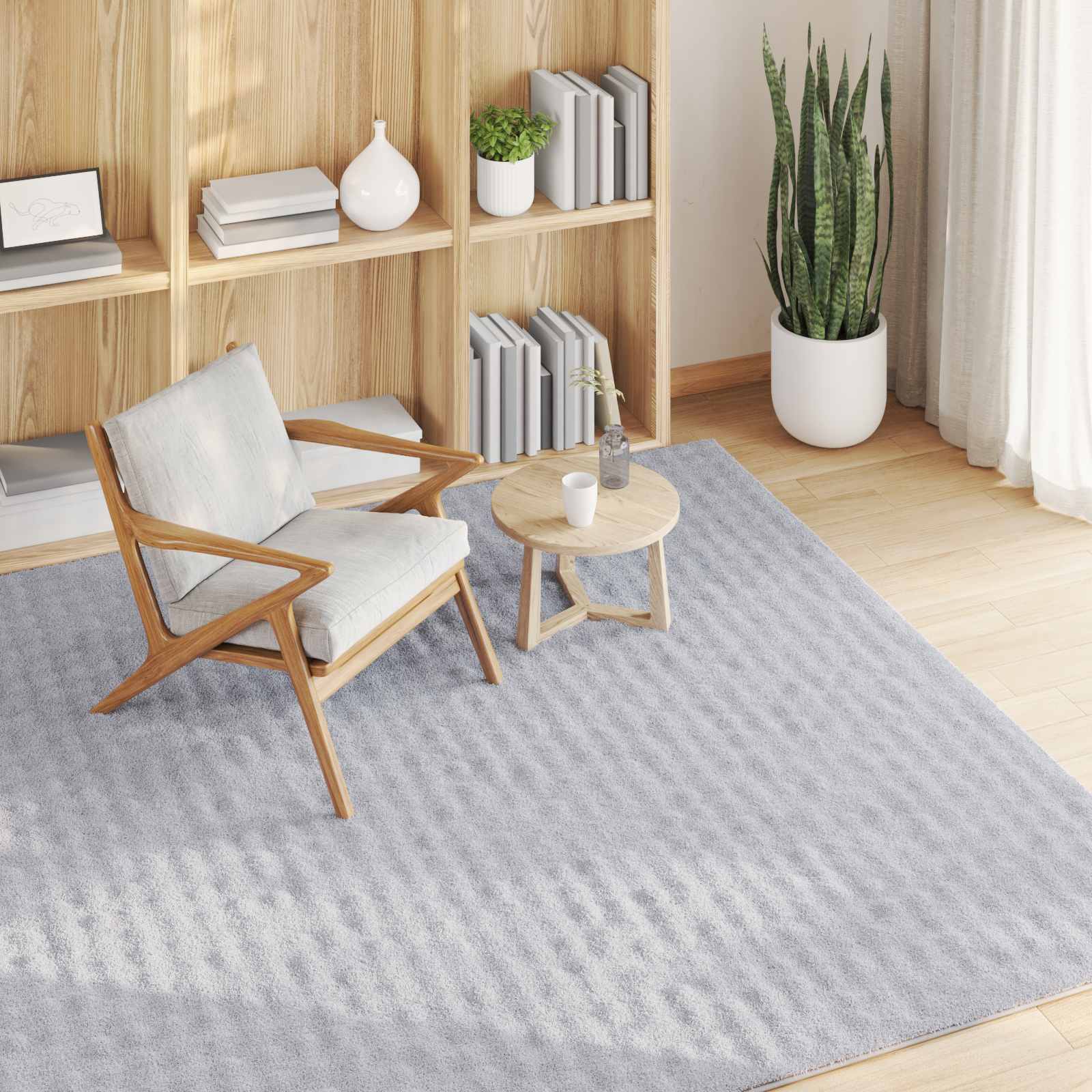 Bereichsteppiche Quadratisch SIROLO Grau 200 x 200 cm Polyester