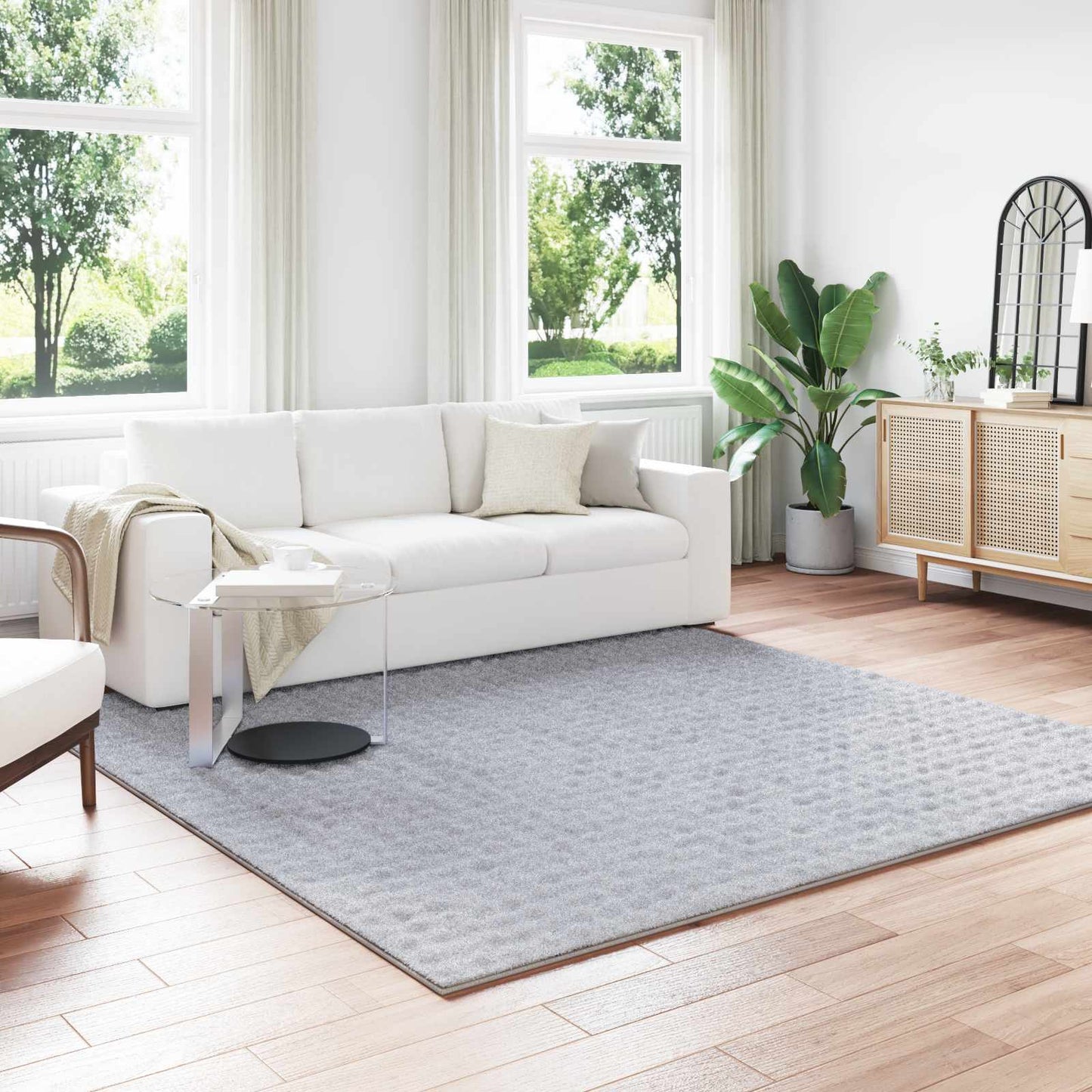 Bereichsteppiche Quadratisch SIROLO Grau 240 x 240 cm Polyester
