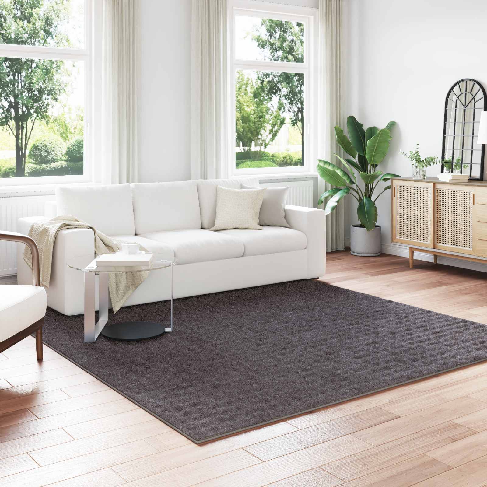 Bereichsteppiche SIROLO Anthrazit 240 x 240 cm Polyester