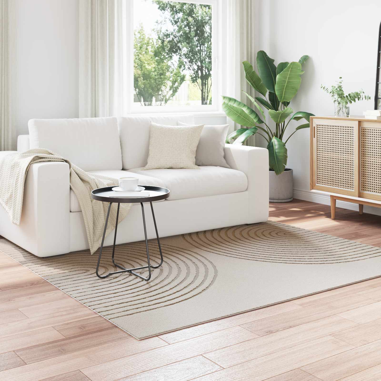 Innenteppich GALATI Creme 120 x 120 cm Polyester