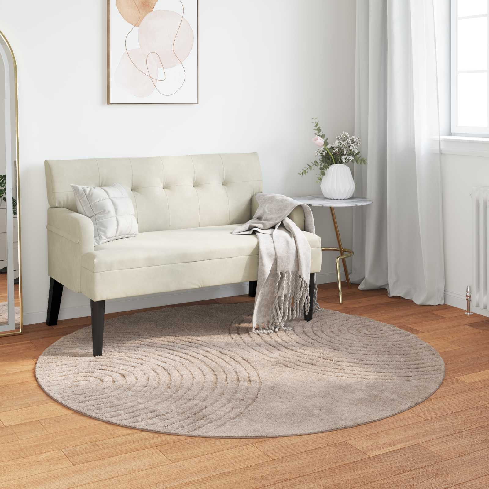 Innenteppich GALATI Beige Ø 160 CM Polyester
