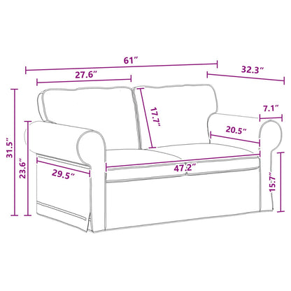 Sofa Set 2 stk. Dunkelgrau Stoff