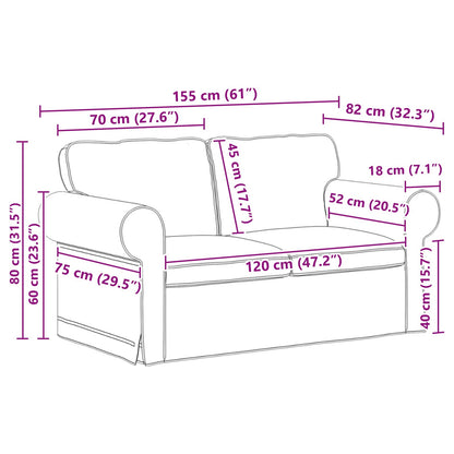 Sofa Set 2 stk. Dunkelgrau Stoff