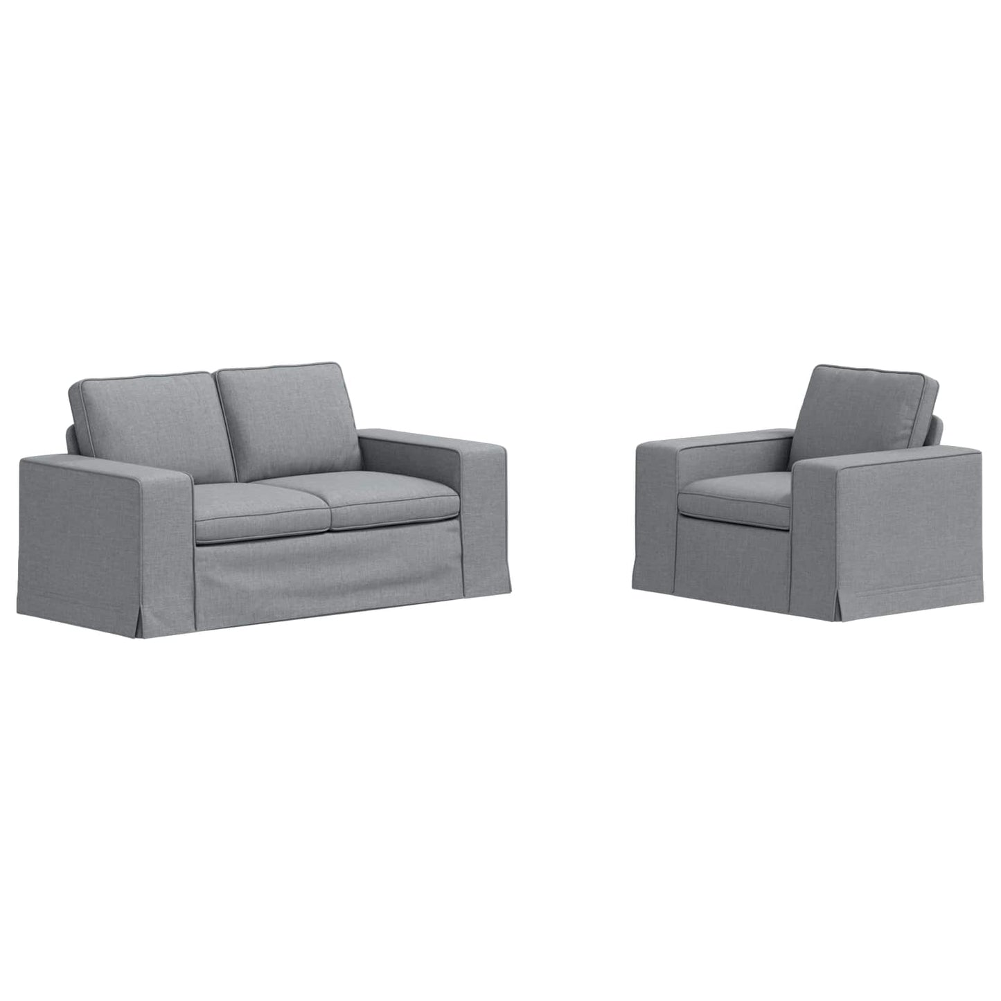 Sofa Set 2 stk. Hellgrau Stoff