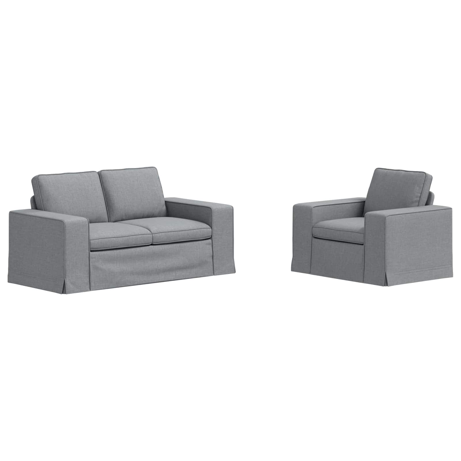 Sofa Set 2 stk. Hellgrau Stoff