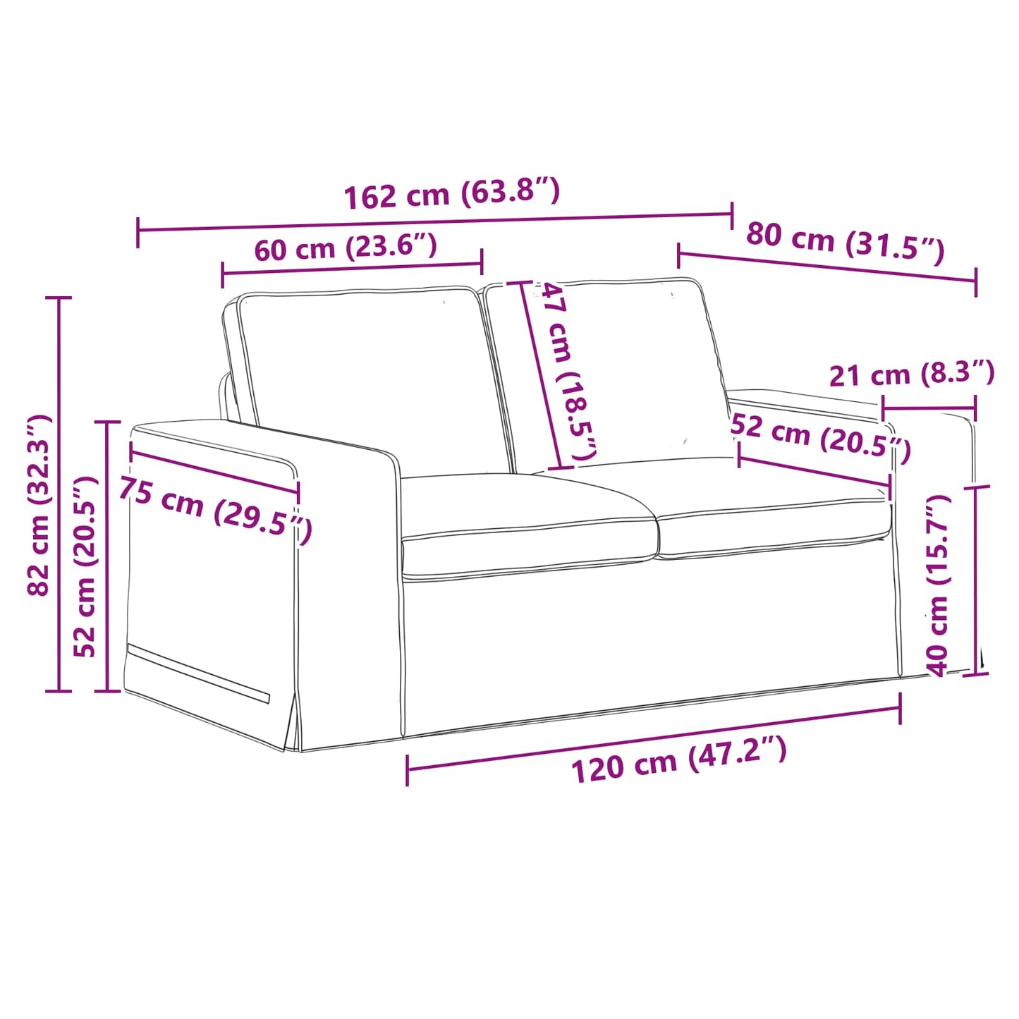 Sofa Set 2 stk. Hellgrau Stoff