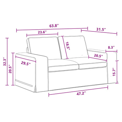 Sofa Set 2 stk. Dunkelgrau Stoff
