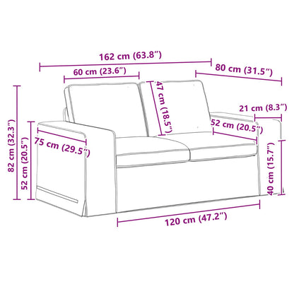 Sofa Set 2 stk. Schwarz Stoff