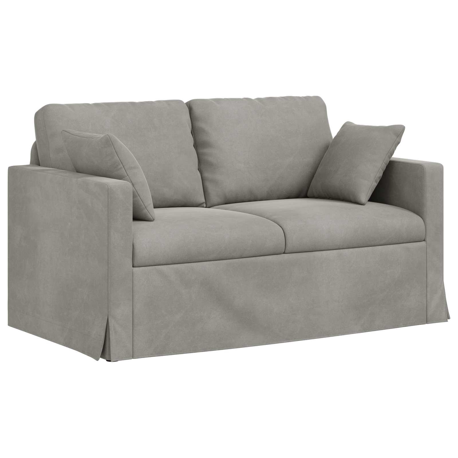 Sofa Set 2 Stk. Hellgrau Samt