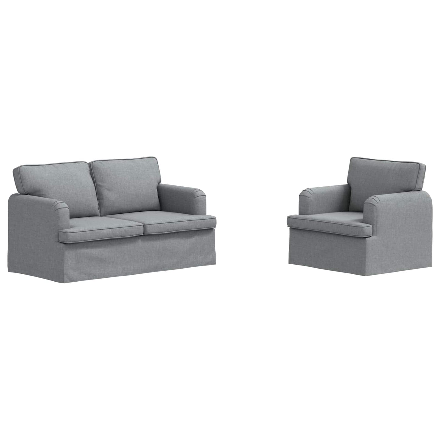 Sofa Set 2 stk. Hellgrau Stoff