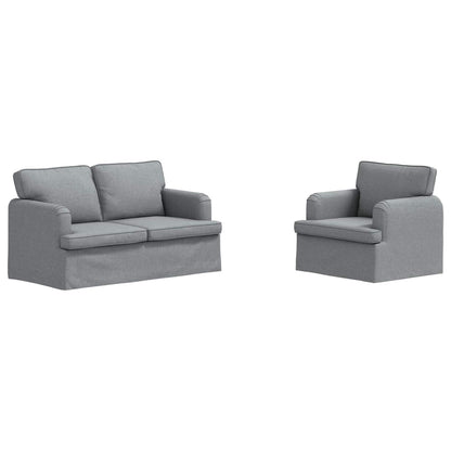 Sofa Set 2 stk. Hellgrau Stoff