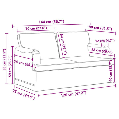 Sofa Set 2 stk. Hellgrau Stoff