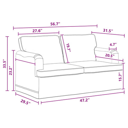 Sofa Set 2 stk. Dunkelgrau Stoff