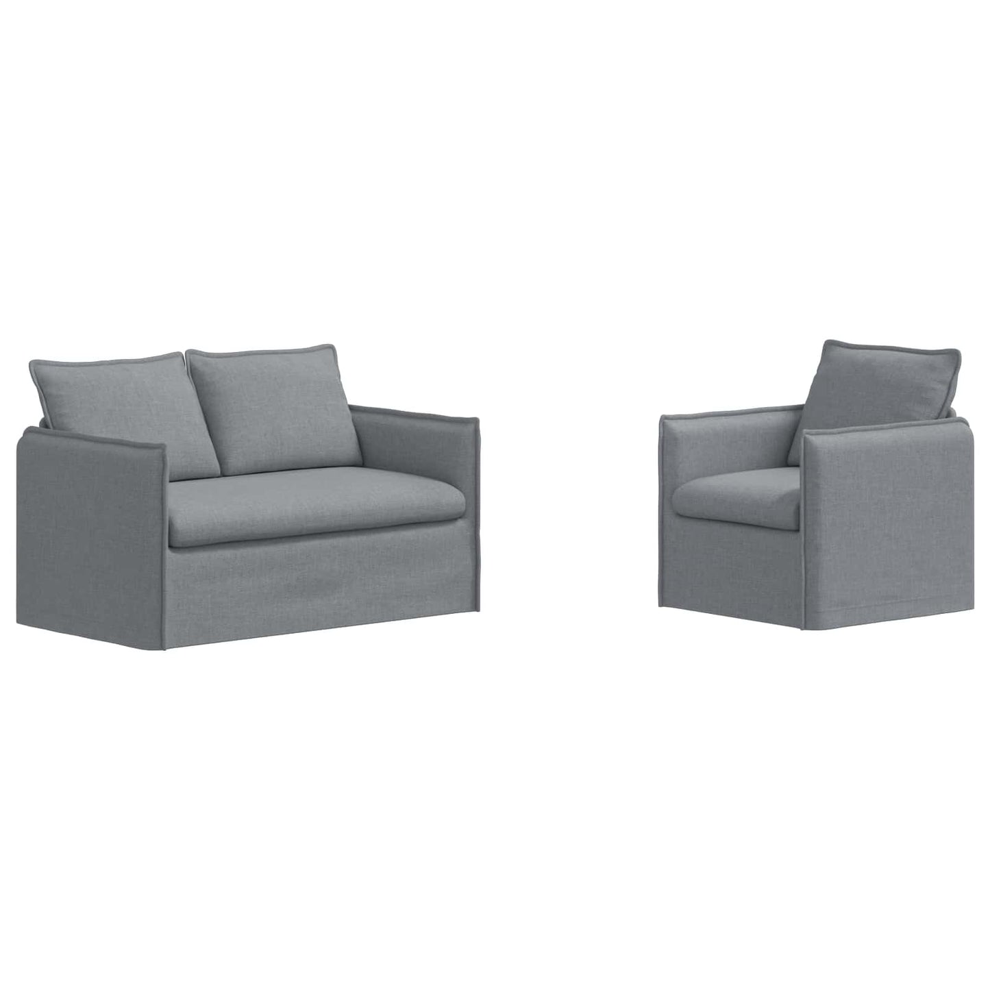 Sofa Set 2 stk. Hellgrau Stoff