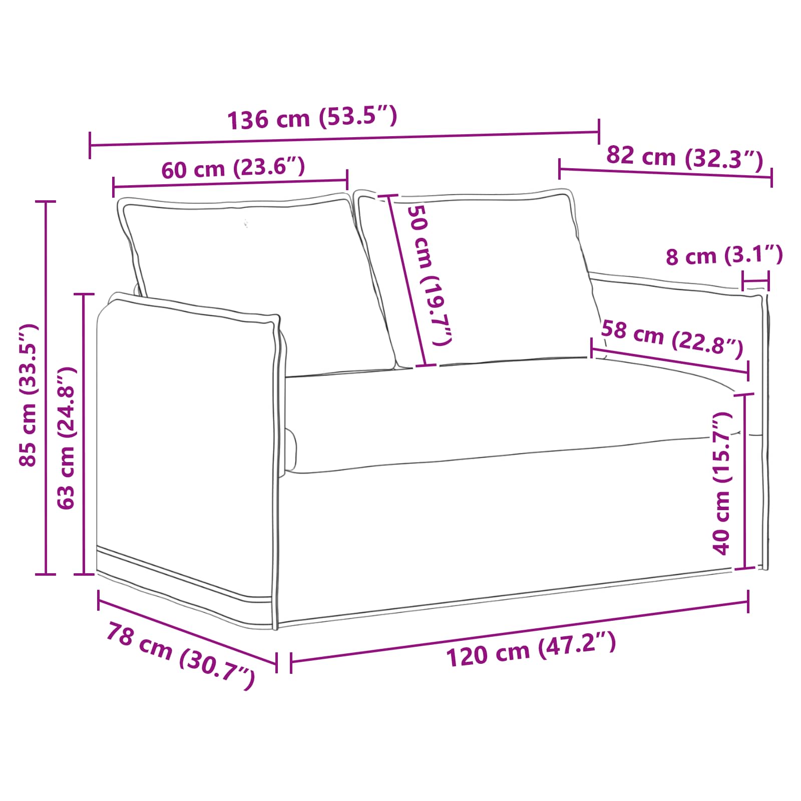 Sofa Set 2 stk. Hellgrau Stoff