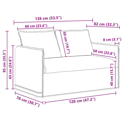 Sofa Set 2 stk. Hellgrau Stoff