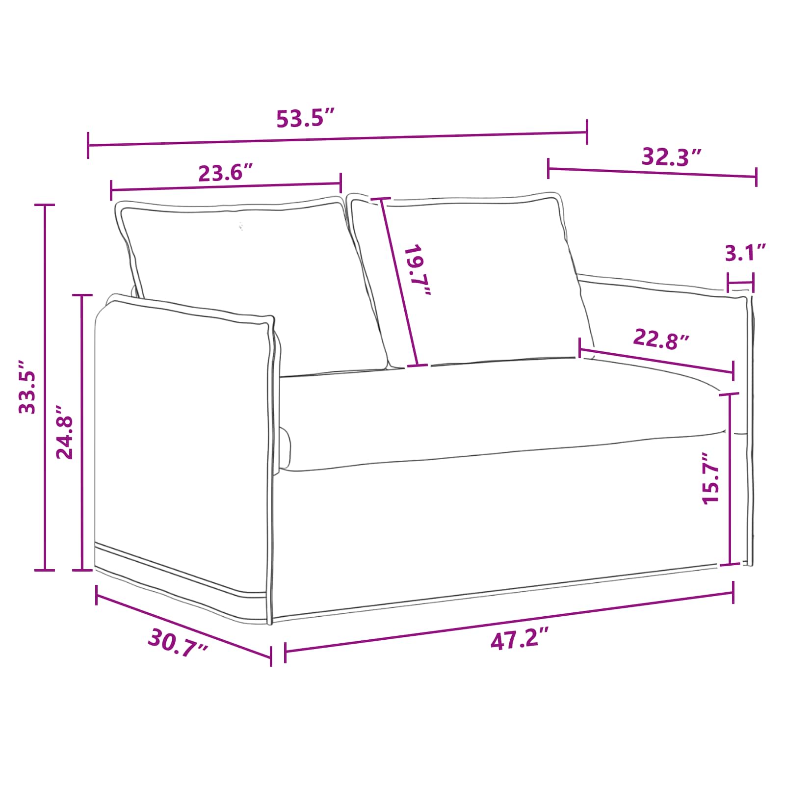 Sofa Set 2 stk. Dunkelgrau Stoff