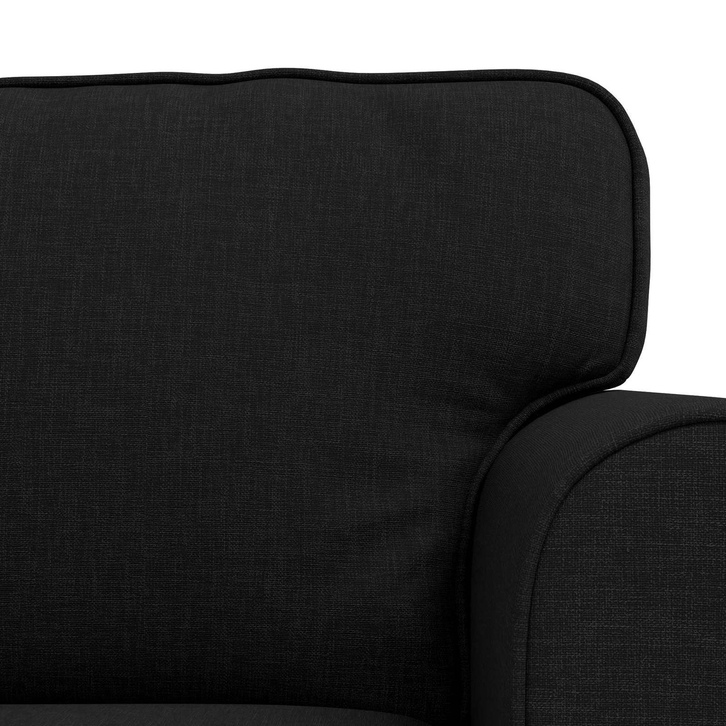Sofa Set 2 stk. Schwarz Stoff
