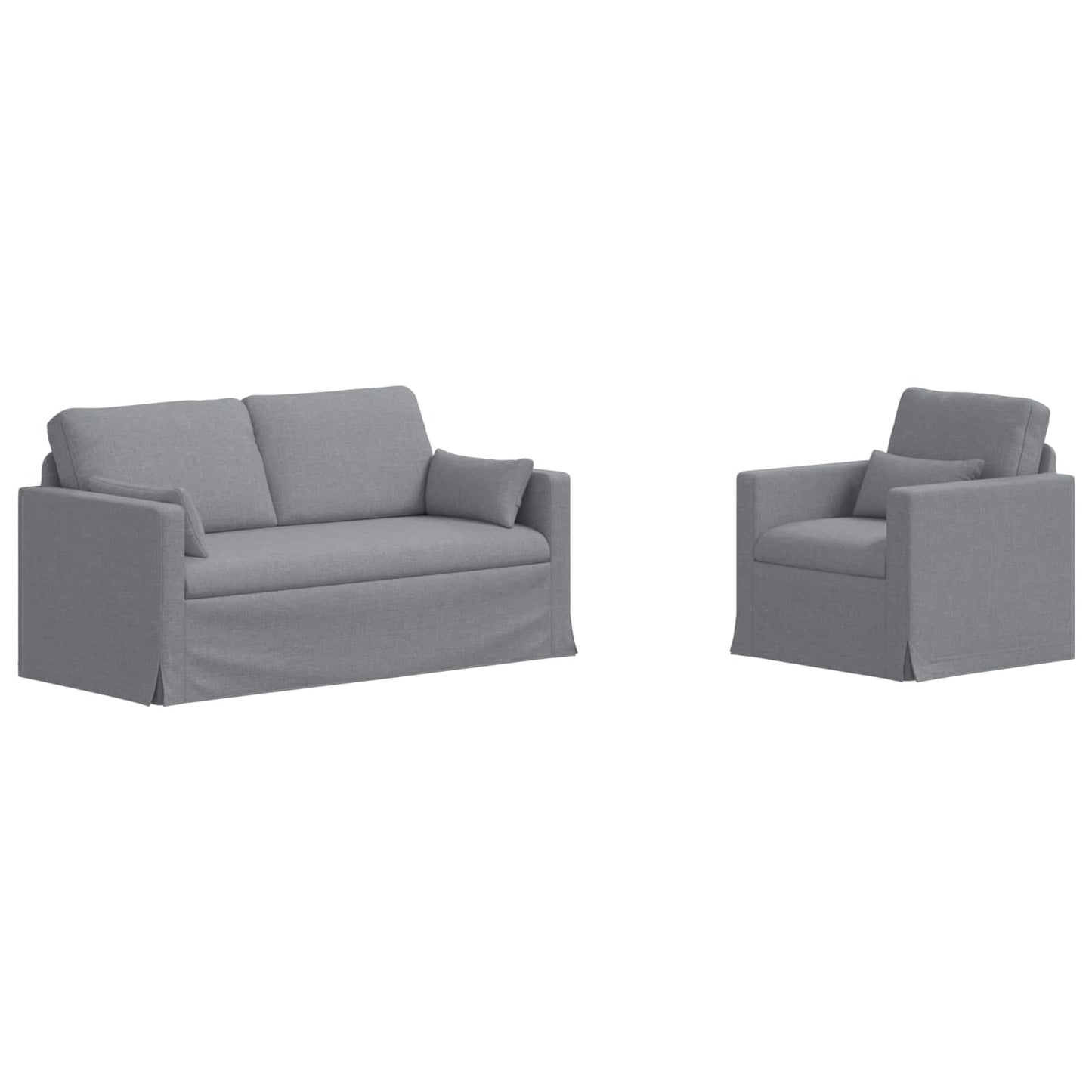 Sofa Set 2 stk. Hellgrau Stoff