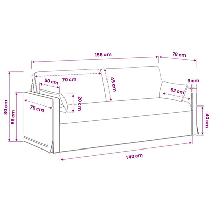 Sofa Set 2 stk. Dunkelgrau Stoff