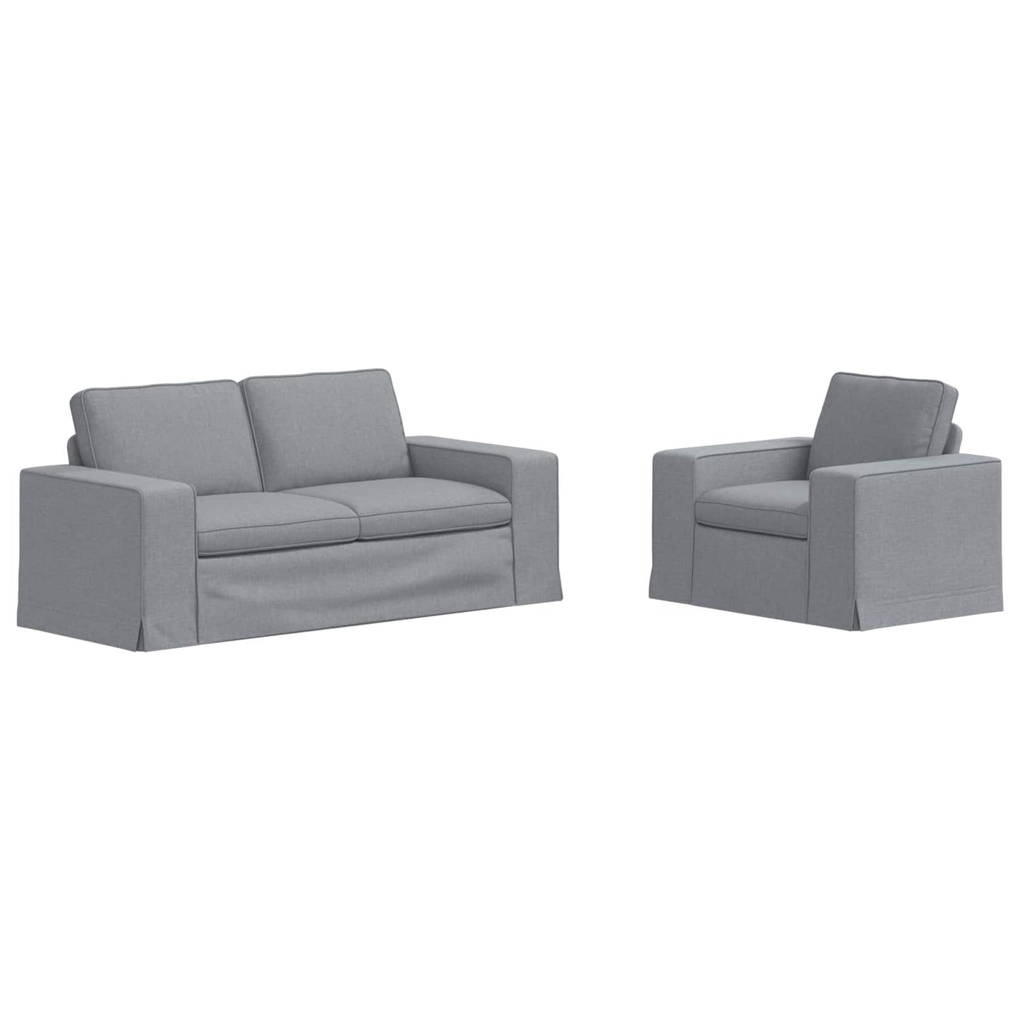 Sofa Set 2 stk. Hellgrau Stoff